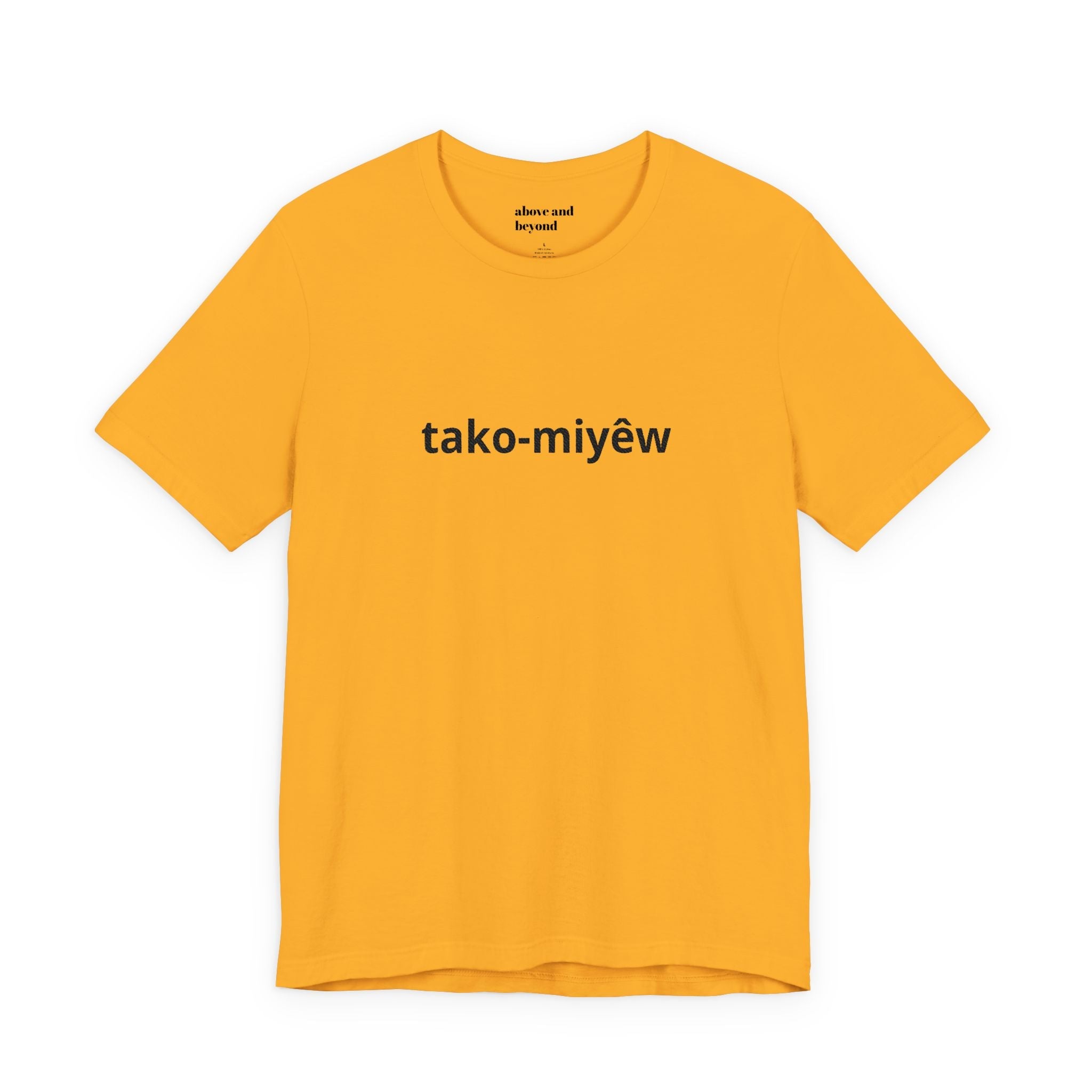 Tako-Miyêw Tee — Minimal Indigenous Language Graphic T-Shirt - Art by Seepengoose: The Plug Clothing Company
