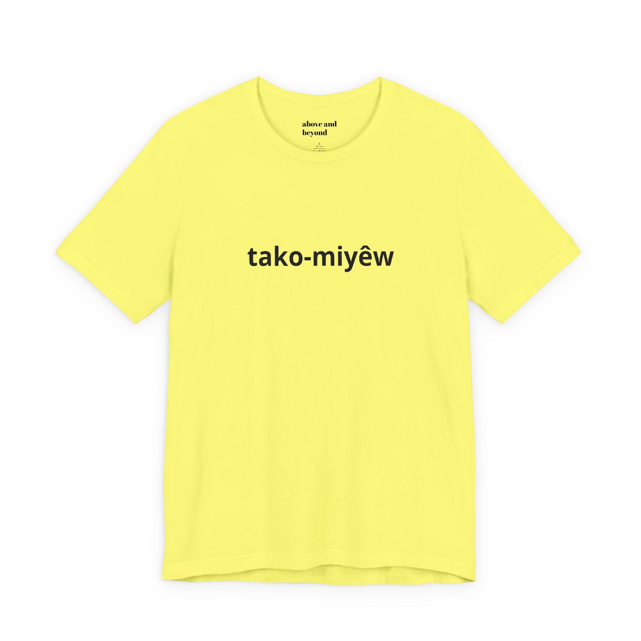 Tako-Miyêw Tee — Minimal Indigenous Language Graphic T-Shirt - Art by Seepengoose: The Plug Clothing Company