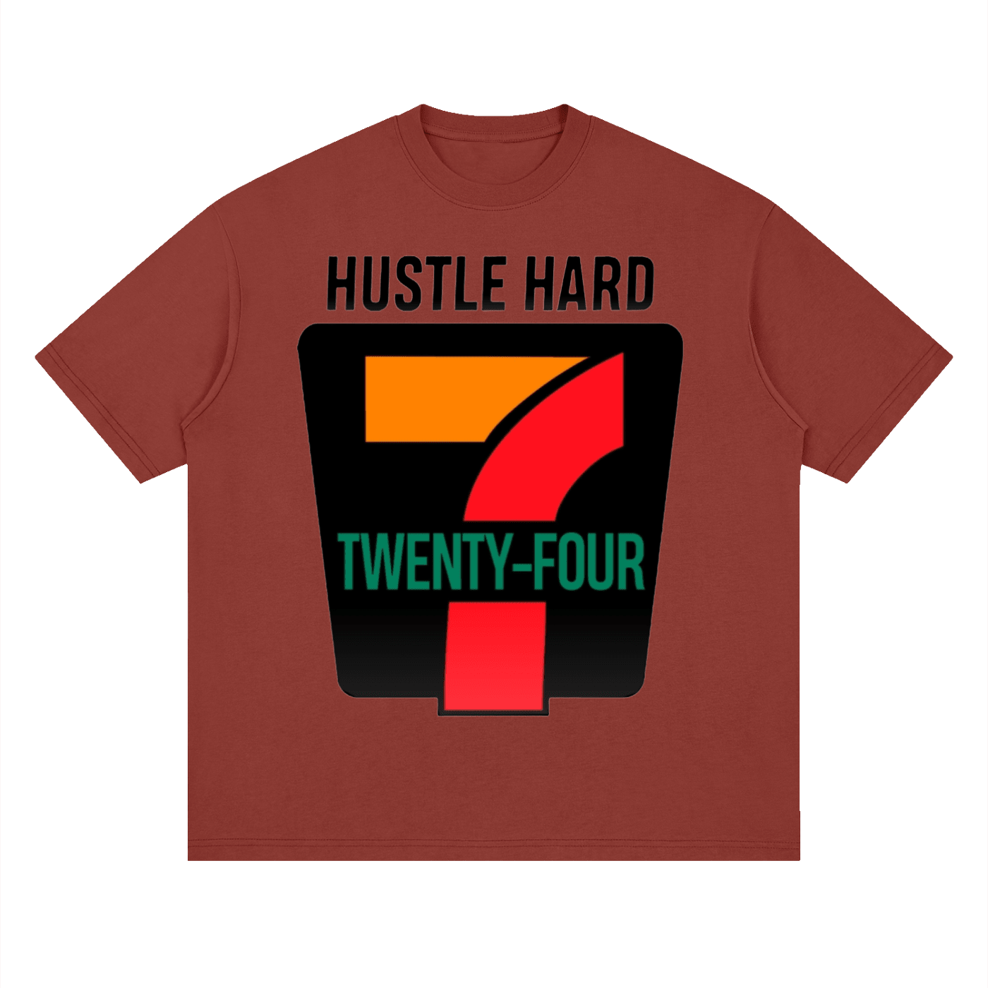 The Plug C.C Hustle Hard 24/7: Streetwear Loose Drop Shoulder T-Shirt - Art by Seepengoose: The Plug Clothing Company