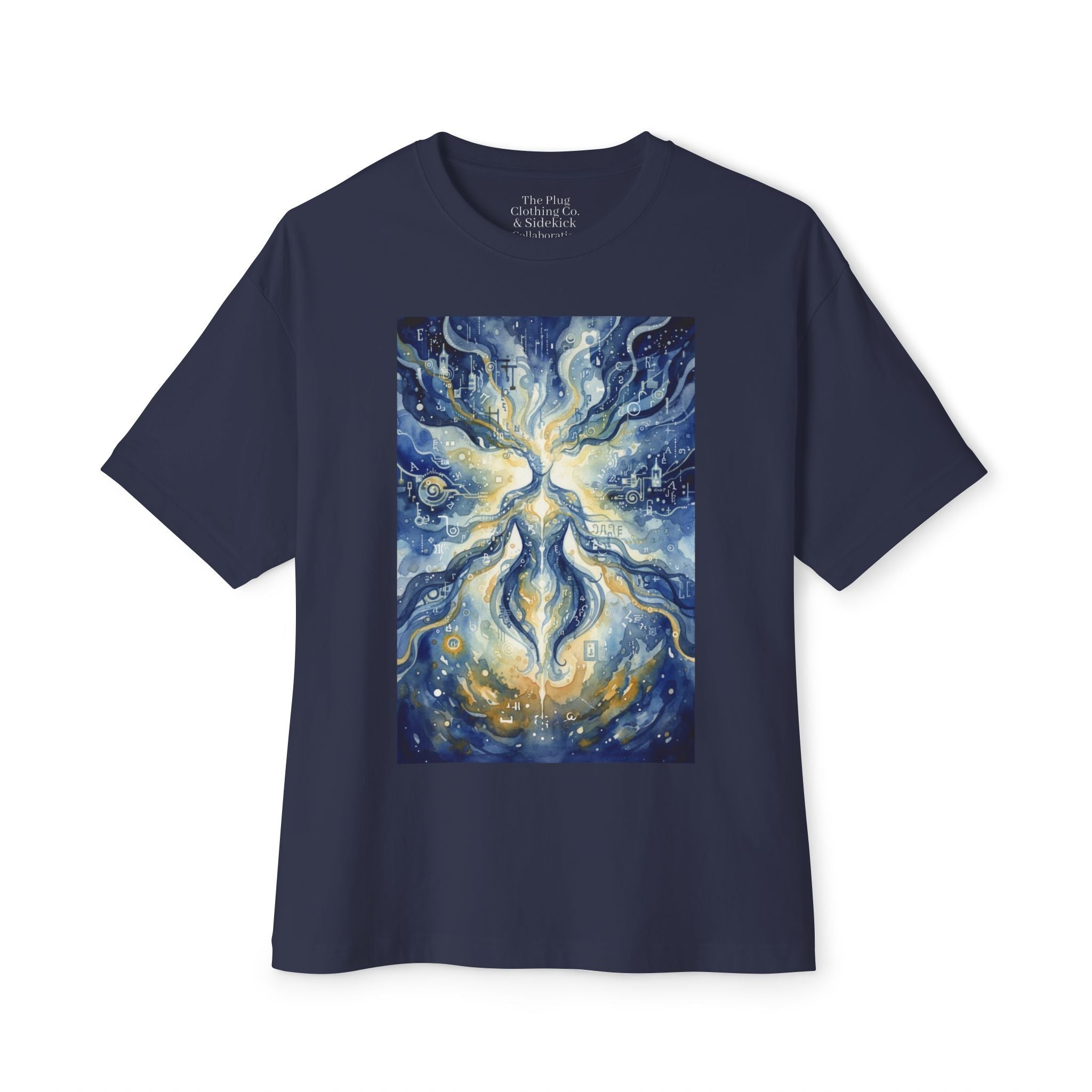 The Plug C.C. & Sidekick Collab.- Celestial Energy Art Oversized T‑Shirt - Art by Seepengoose: The Plug Clothing Company