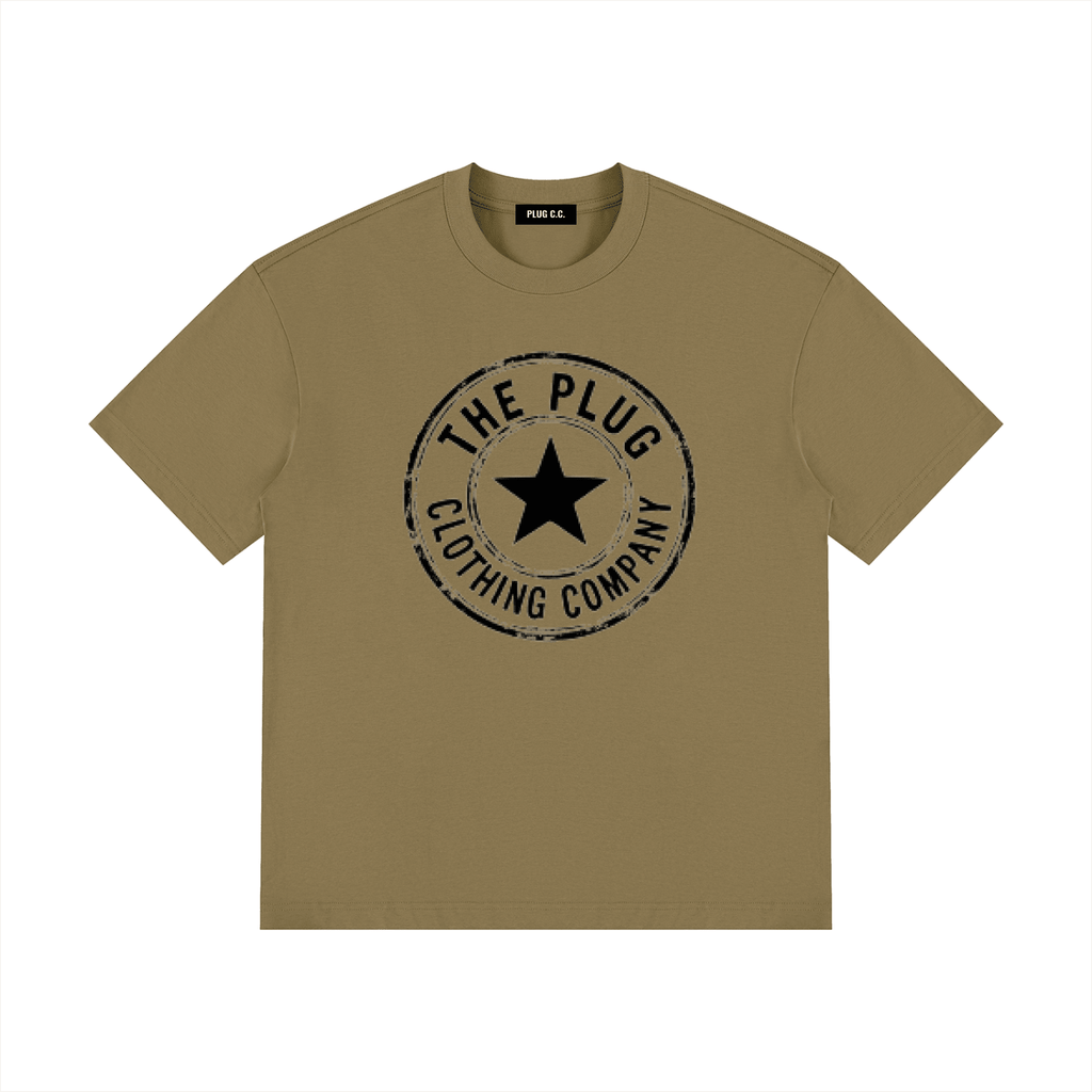 The Plug Clothing Co. Drop Shoulder Cotton T-Shirt - Art by Seepengoose: The Plug Clothing Company