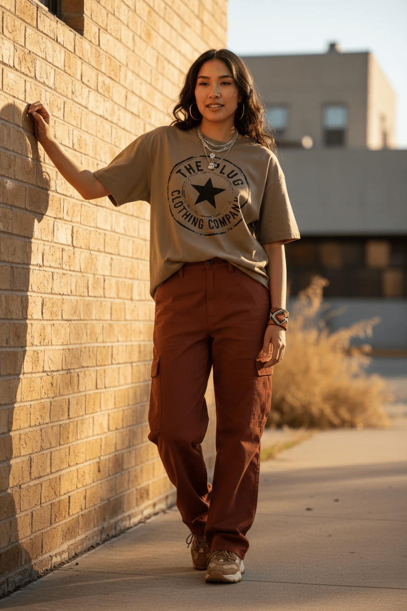 The Plug Clothing Co. Drop Shoulder Cotton T-Shirt - Art by Seepengoose: The Plug Clothing Company