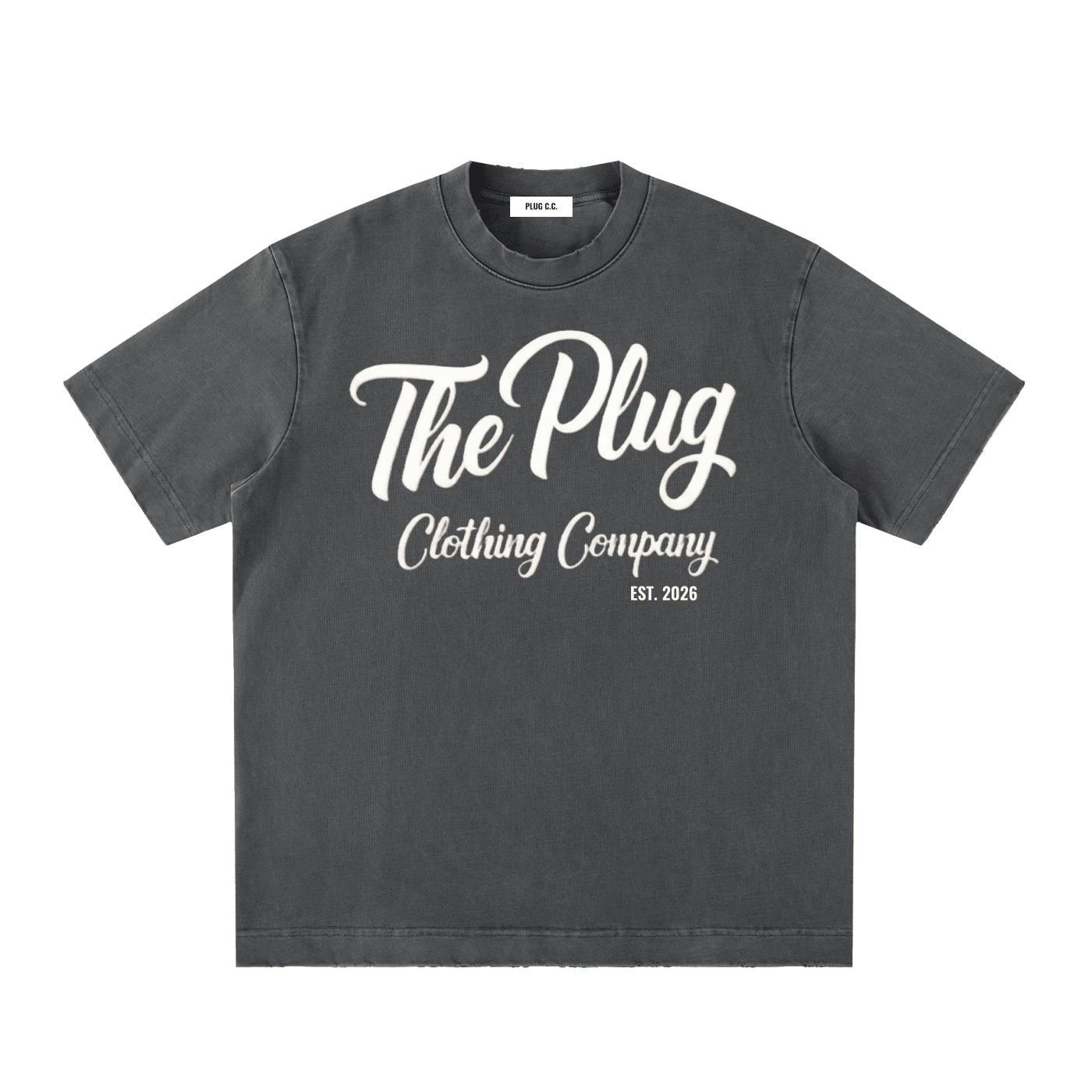 The Plug Clothing Company: Heavyweight Vintage Washed Frayed T-Shirt - Art by Seepengoose: The Plug Clothing Company