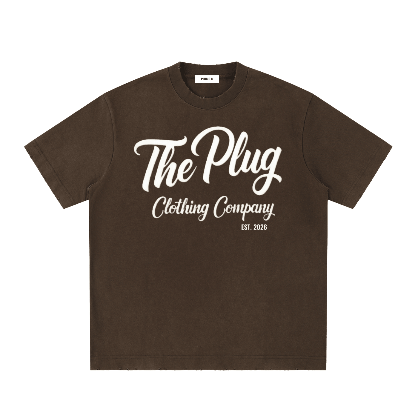 The Plug Clothing Company: Heavyweight Vintage Washed Frayed T-Shirt - Art by Seepengoose: The Plug Clothing Company