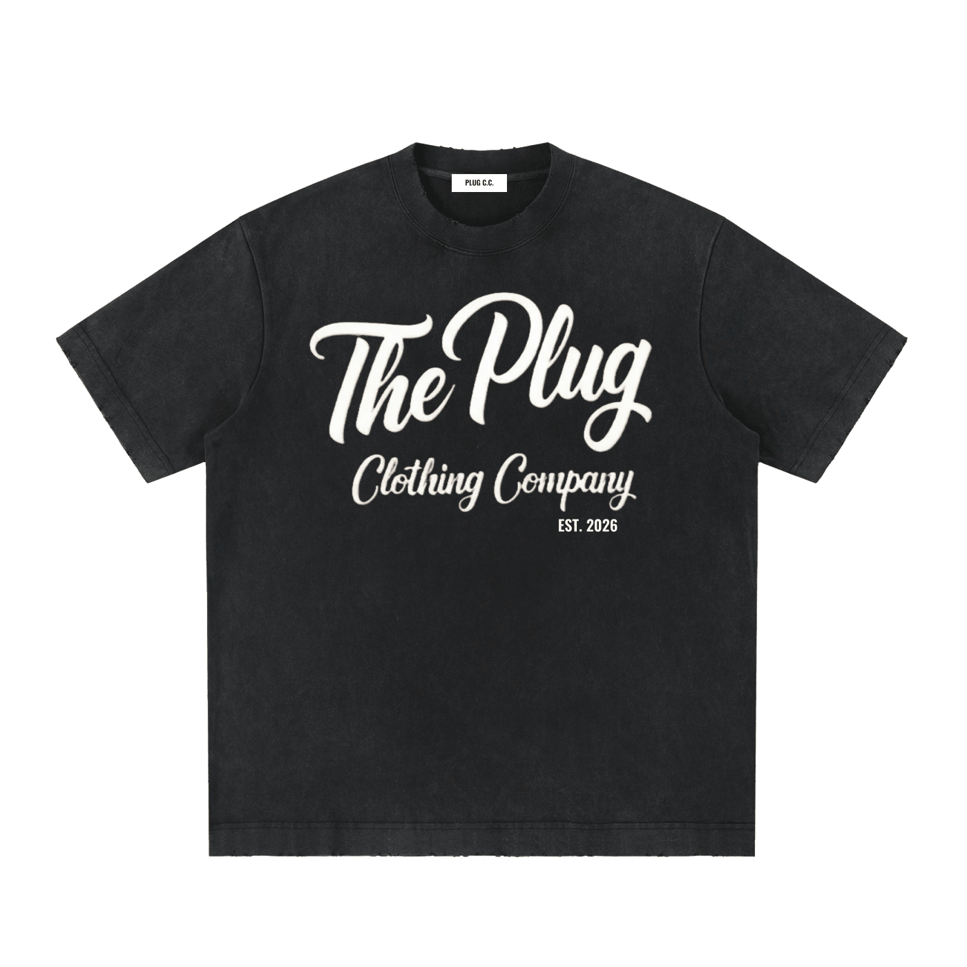 The Plug Clothing Company: Heavyweight Vintage Washed Frayed T-Shirt - Art by Seepengoose: The Plug Clothing Company