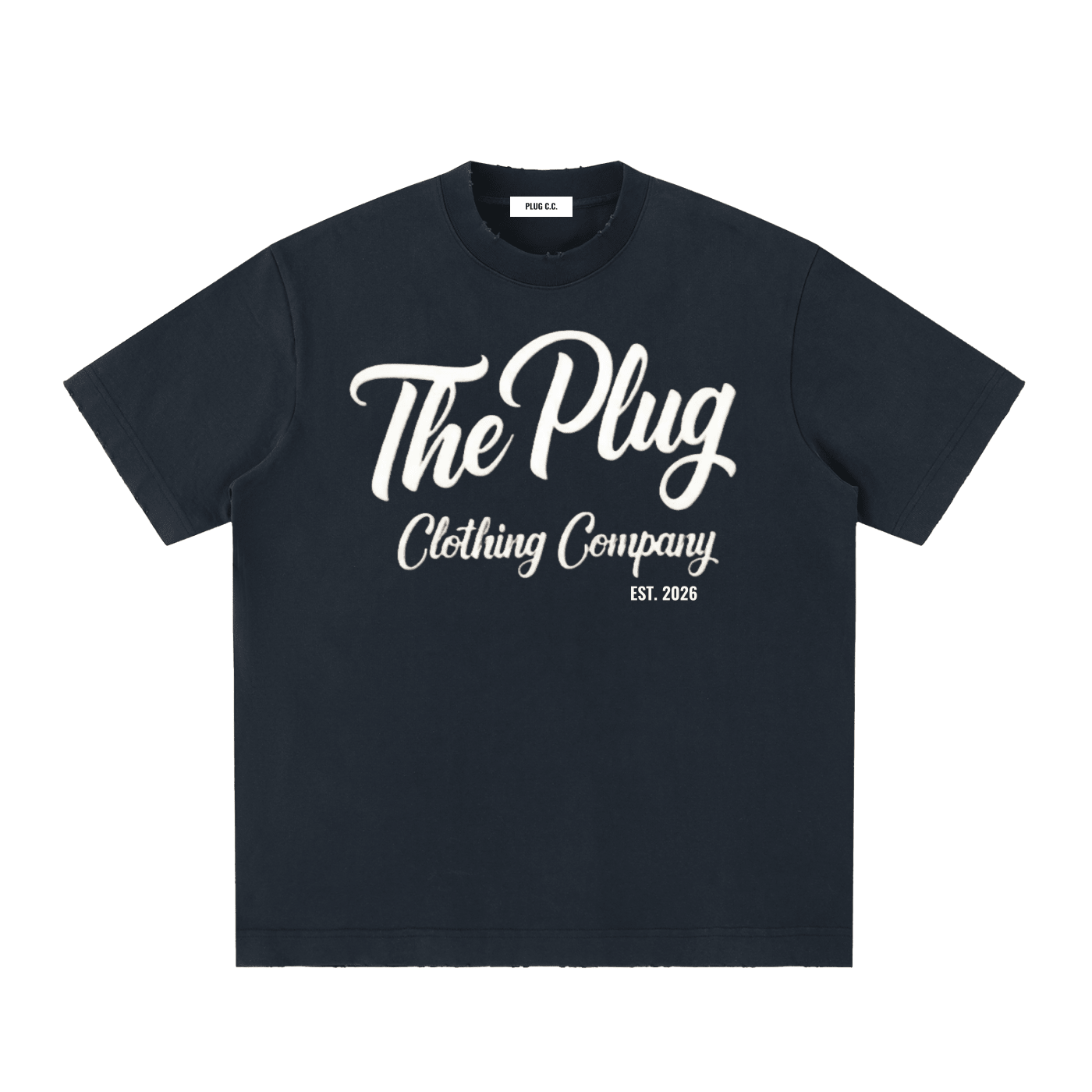 The Plug Clothing Company: Heavyweight Vintage Washed Frayed T-Shirt - Art by Seepengoose: The Plug Clothing Company