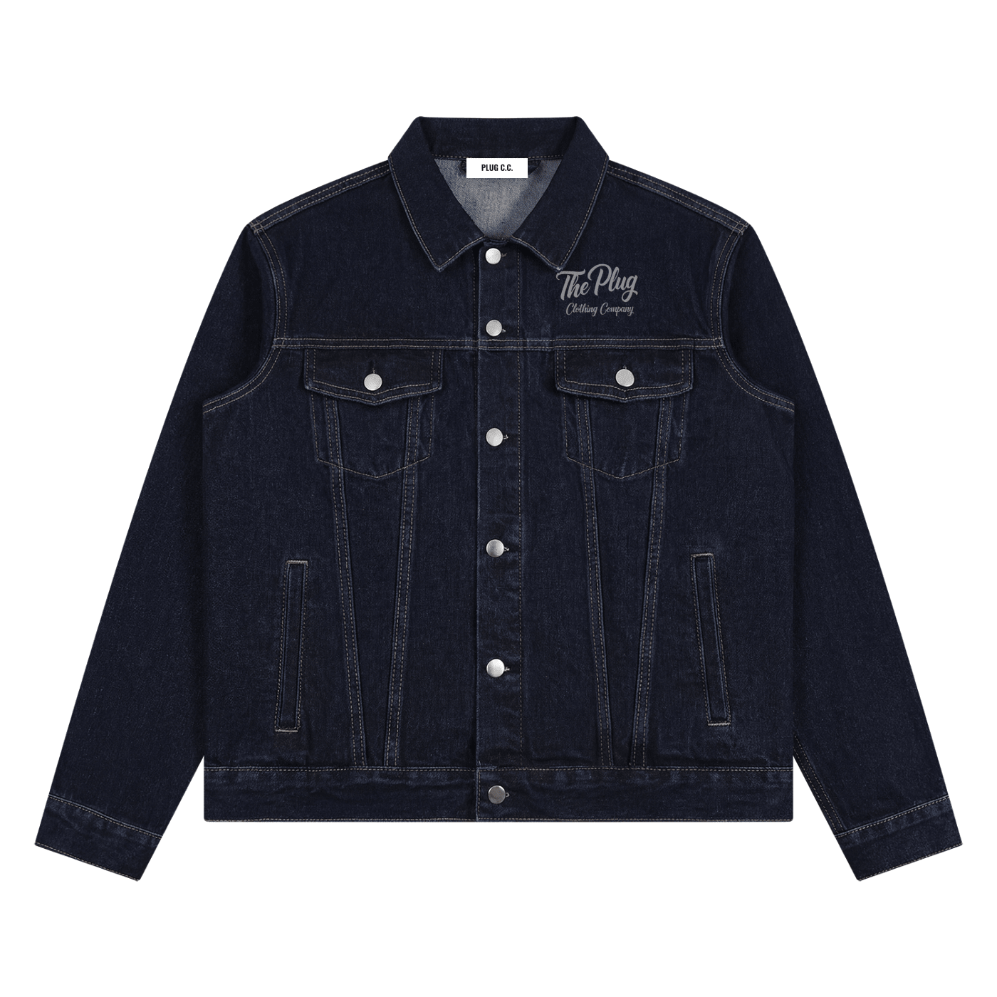The Plug Clothing Company: Unisex Vintage Wash Denim Jacket - Art by Seepengoose: The Plug Clothing Company