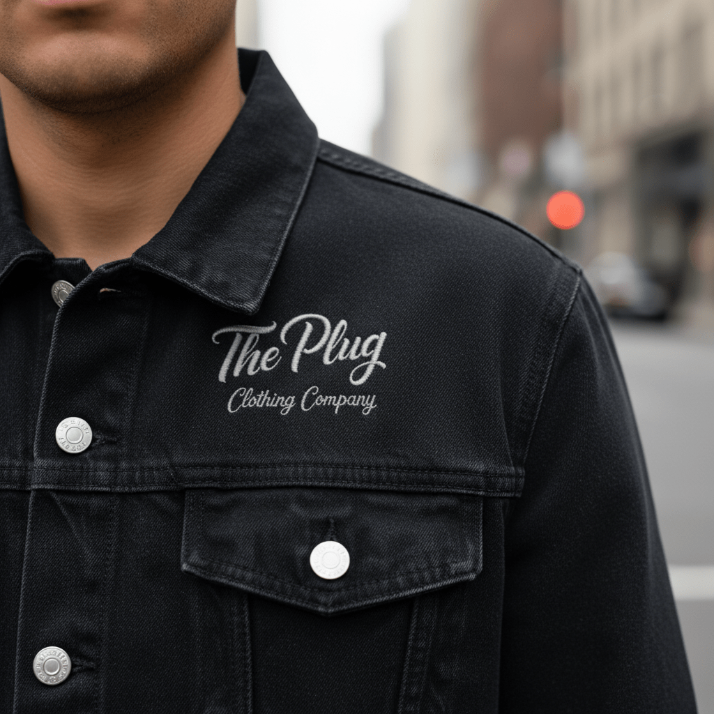 The Plug Clothing Company: Unisex Vintage Wash Denim Jacket - Art by Seepengoose: The Plug Clothing Company