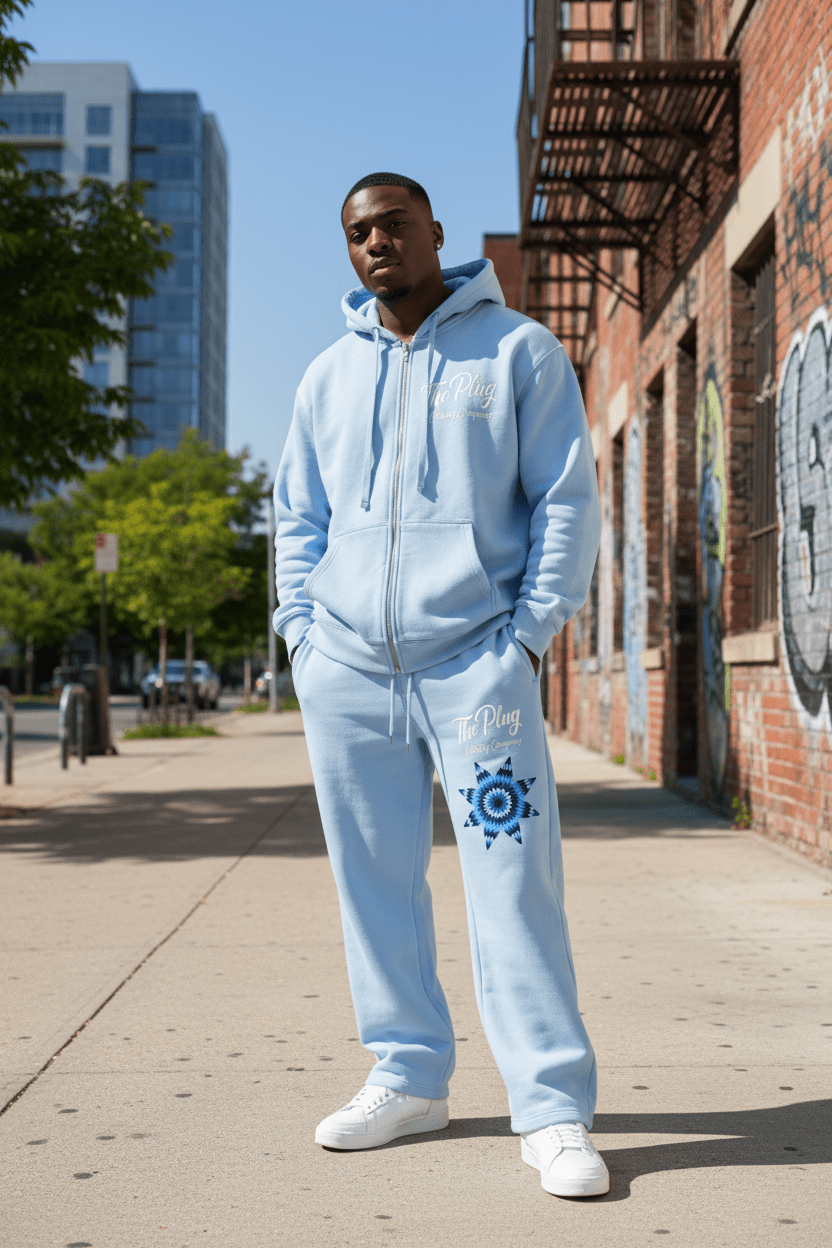 the Plug Hoodie and sweatpants bundle - Art by Seepengoose: The Plug Clothing Company