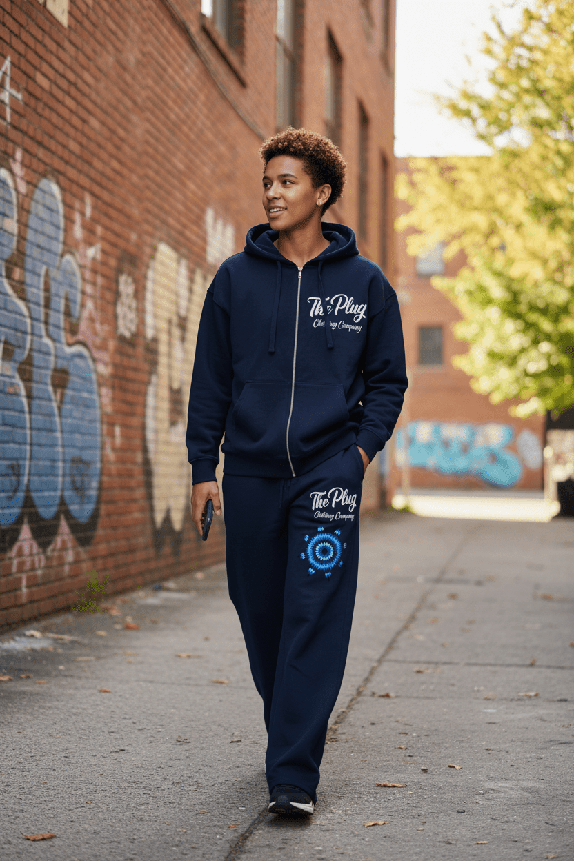 the Plug Hoodie and sweatpants bundle - Art by Seepengoose: The Plug Clothing Company