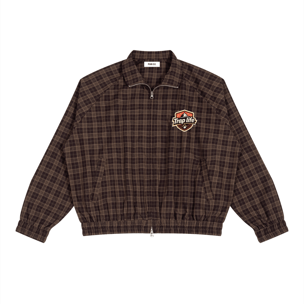 Trap Life Plaid Full-Zip Track Jacket - Art by Seepengoose: The Plug Clothing Company