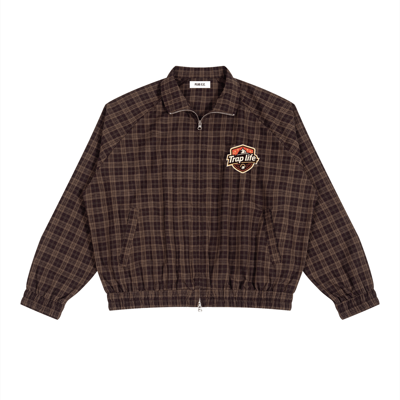 Trap Life Plaid Full-Zip Track Jacket - Art by Seepengoose: The Plug Clothing Company