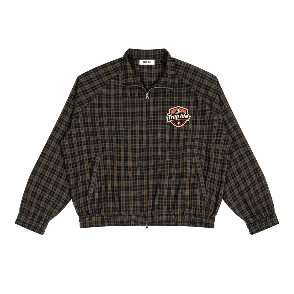 Trap Life Plaid Full-Zip Track Jacket - Art by Seepengoose: The Plug Clothing Company