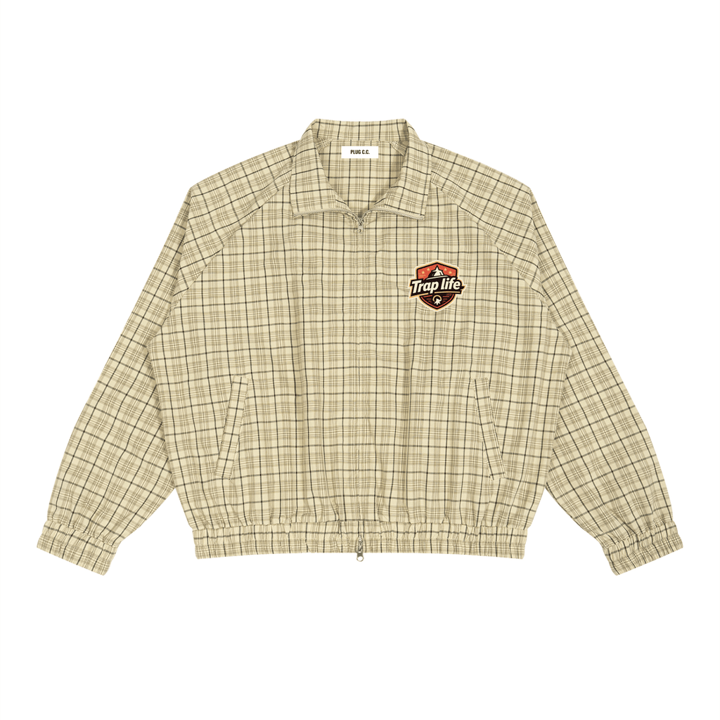 Trap Life Plaid Full-Zip Track Jacket - Art by Seepengoose: The Plug Clothing Company