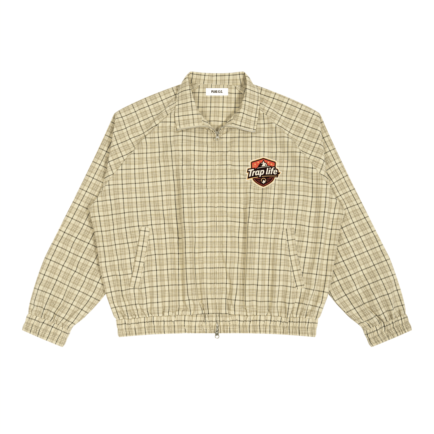 Trap Life Plaid Full-Zip Track Jacket - Art by Seepengoose: The Plug Clothing Company