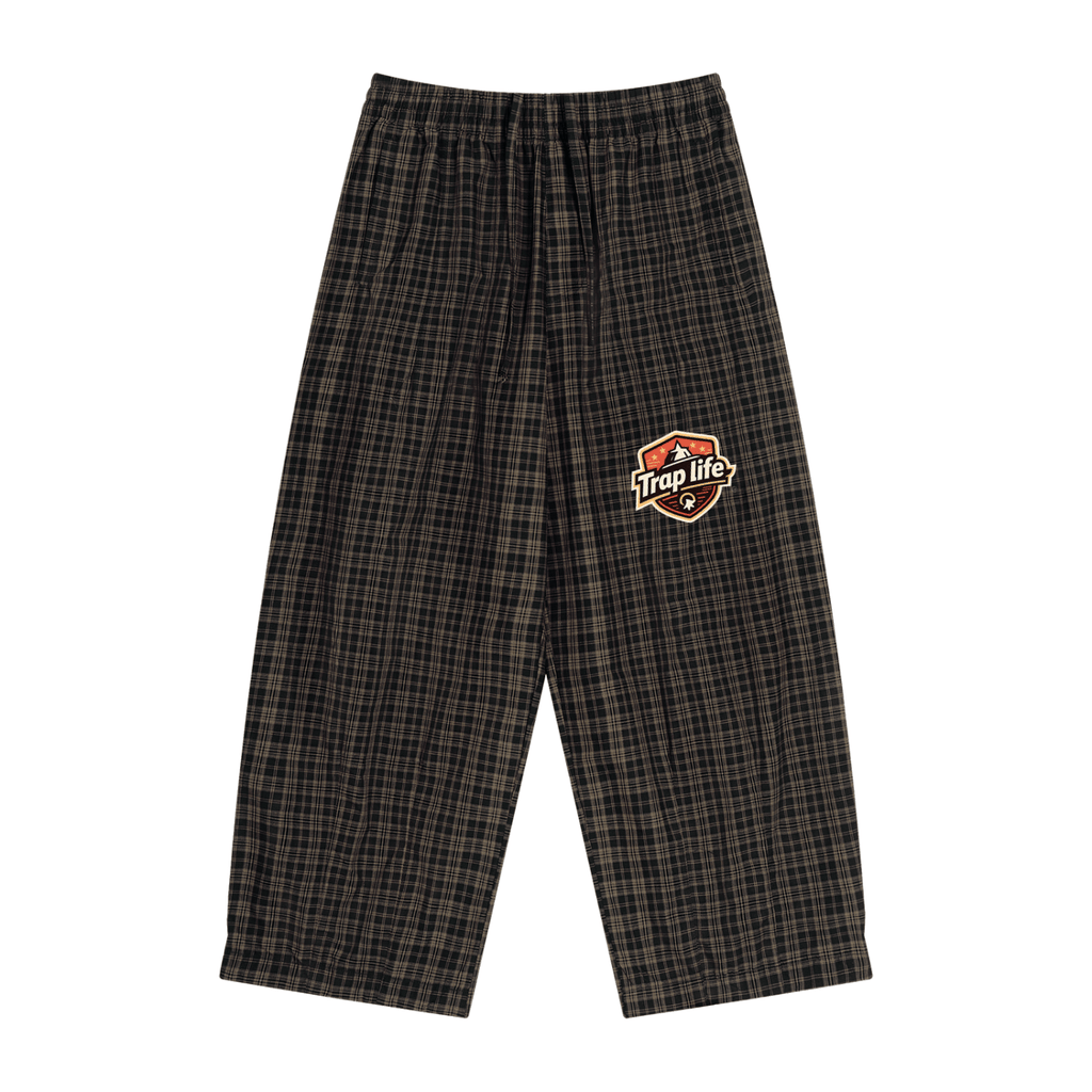 Trap Life Plaid Wide Leg Pants - Art by Seepengoose: The Plug Clothing Company