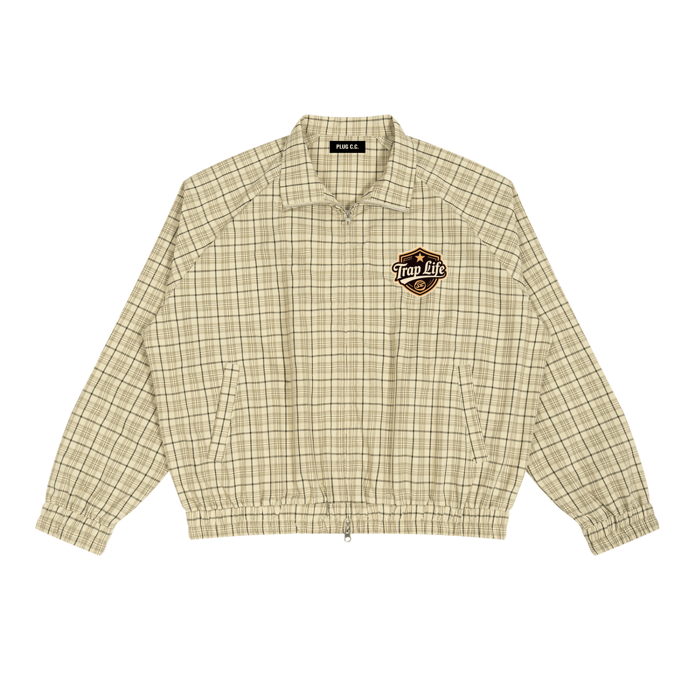 Trap Life Unisex Plaid Full-Zip Track Jacket - Art by Seepengoose: The Plug Clothing Company