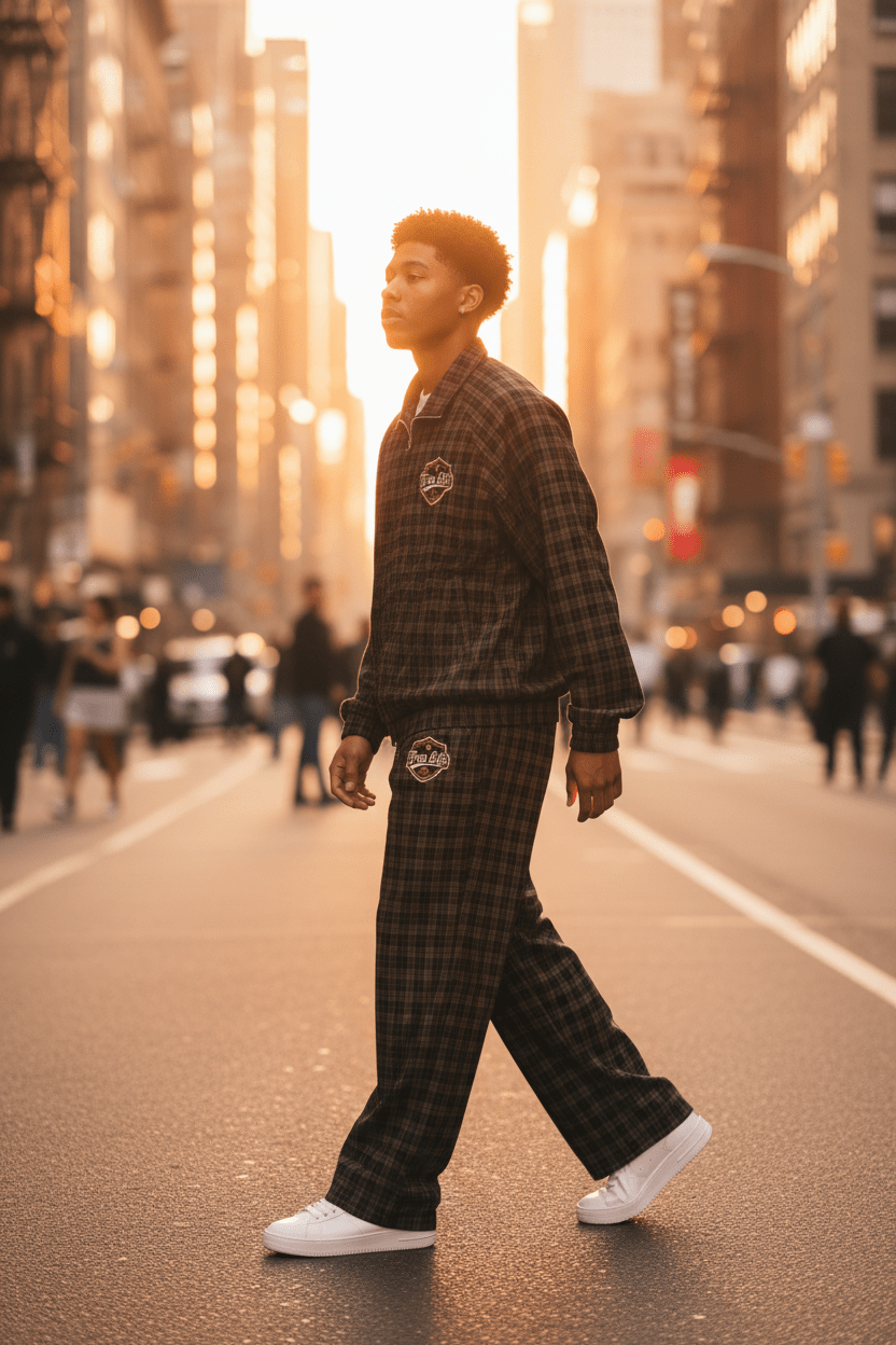 Trap Life Unisex Plaid Full-Zip Track Jacket - Art by Seepengoose: The Plug Clothing Company