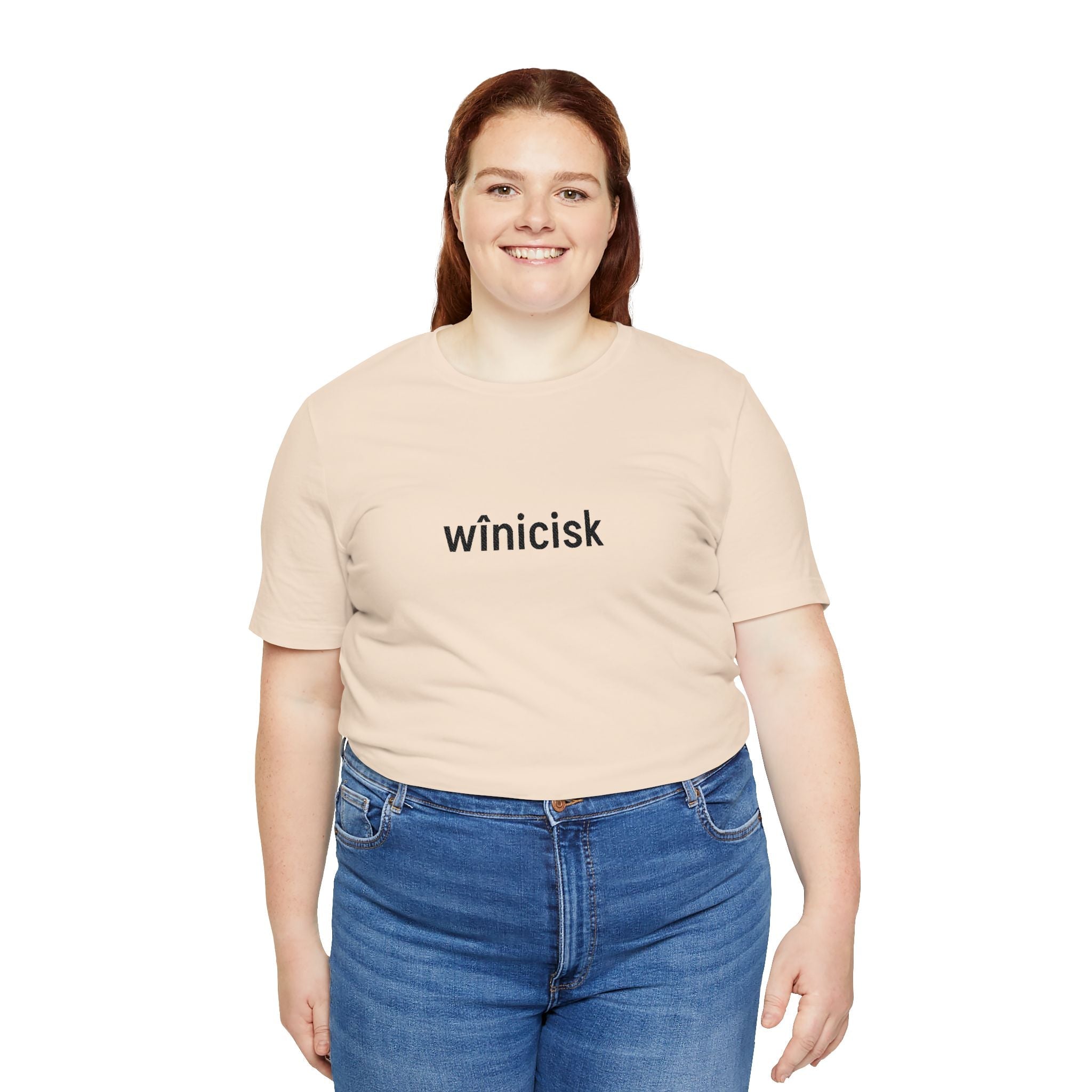 Winicisk Minimalist Logo Tee — Cream Indigenous Streetwear - Art by Seepengoose: The Plug Clothing Company