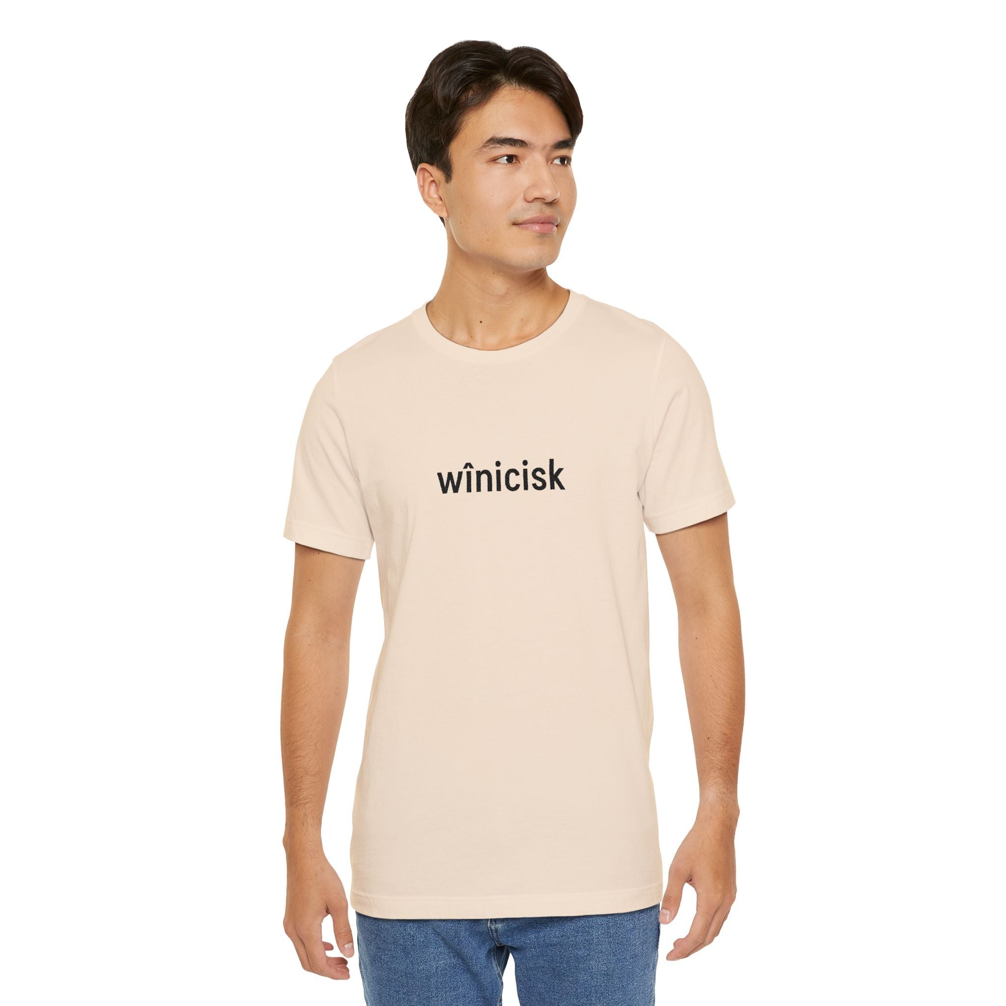Winicisk Minimalist Logo Tee — Cream Indigenous Streetwear - Art by Seepengoose: The Plug Clothing Company