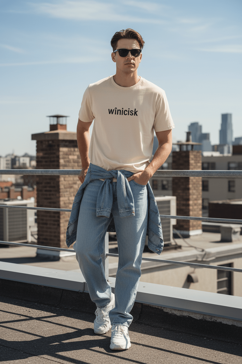 Winicisk Minimalist Logo Tee — Cream Indigenous Streetwear - Art by Seepengoose: The Plug Clothing Company