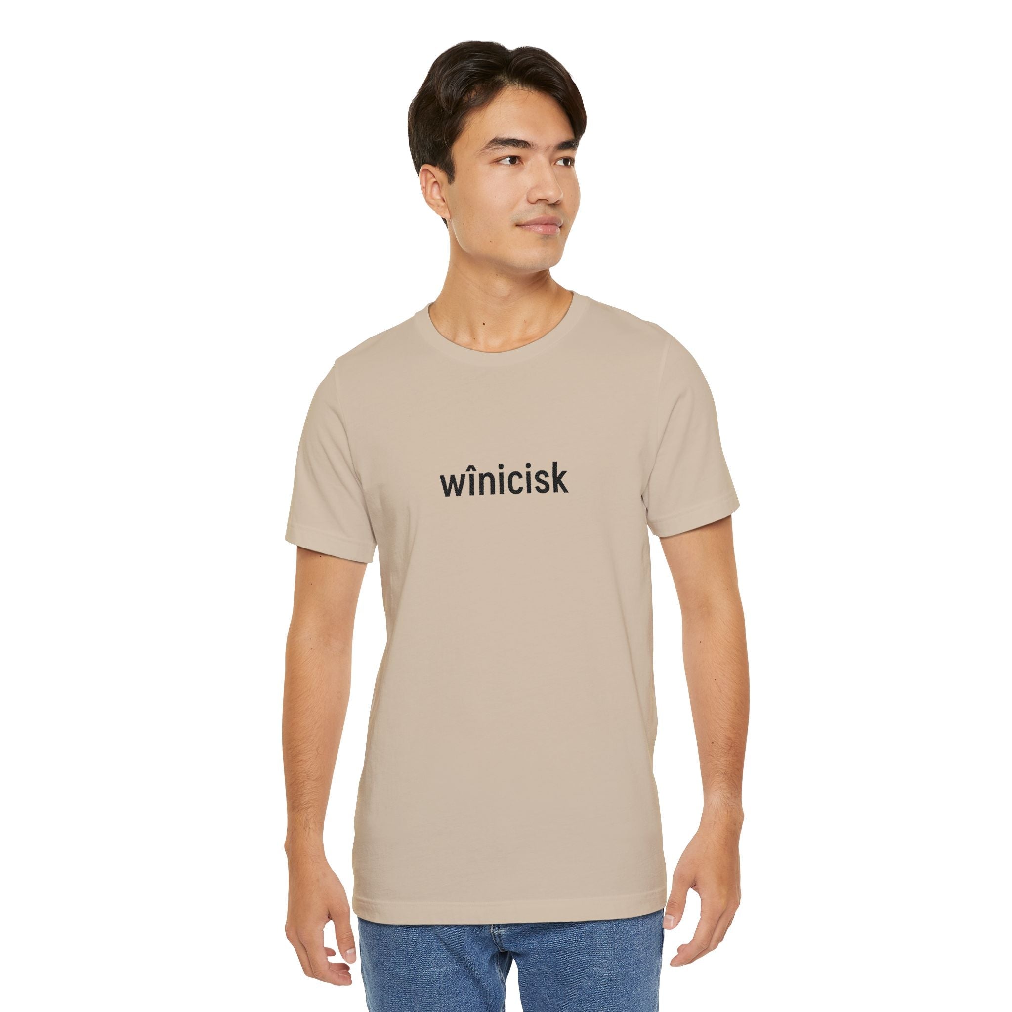 Winicisk Minimalist Logo Tee — Cream Indigenous Streetwear - Art by Seepengoose: The Plug Clothing Company