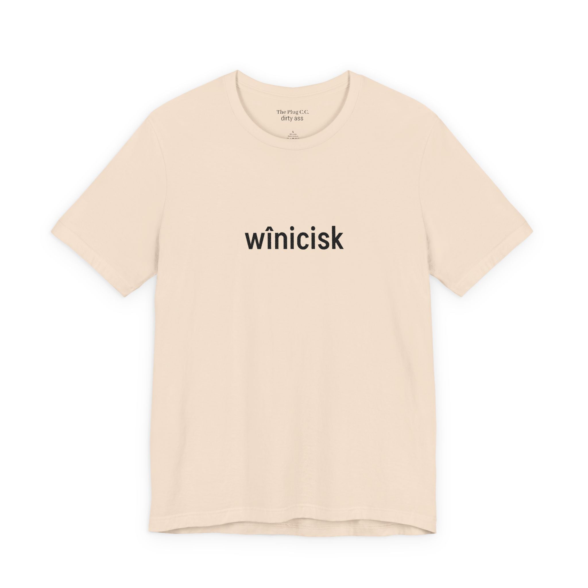 Winicisk Minimalist Logo Tee — Cream Indigenous Streetwear - Art by Seepengoose: The Plug Clothing Company