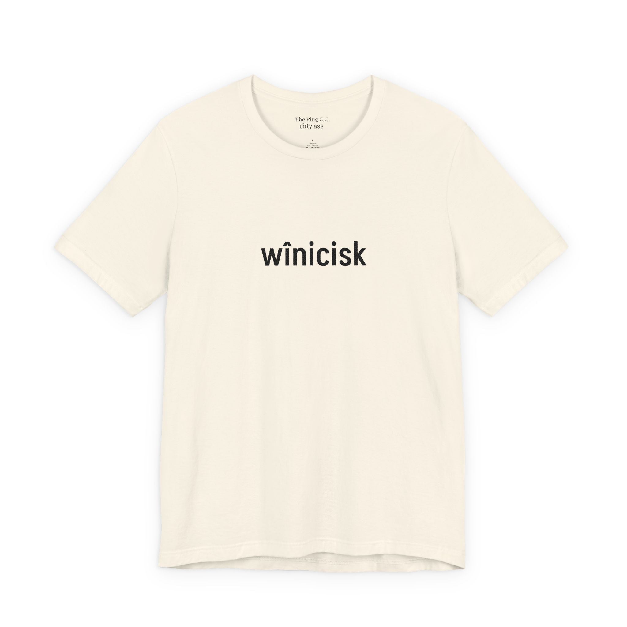 Winicisk Minimalist Logo Tee — Cream Indigenous Streetwear - Art by Seepengoose: The Plug Clothing Company